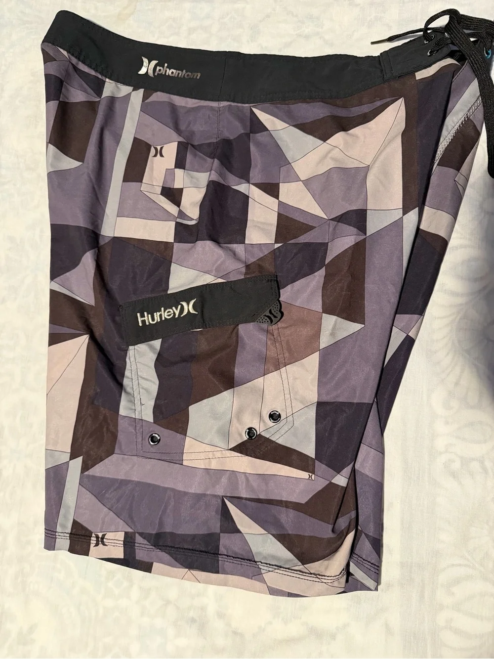 Hurley phantom Purple grey Geometric Swim Trunks size 36